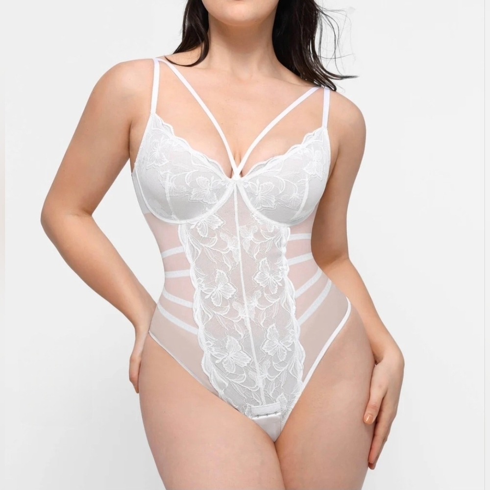 Feelingirl Lace Smooth Thong Shaping Bodysuit #750